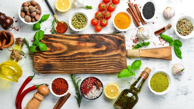 Deska z kolorowymi składnikami